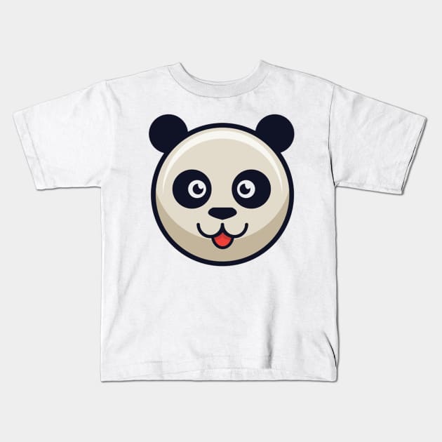 Cute Round Panda Kids T-Shirt by Sinn